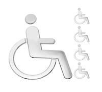 FUNOMOCYA 6 Cartelli per Disabili Simbolo Sedia a Rotelle Adesivi per Bagno Accessibile Unisex Resistenti e Facili da Applicare per Hotel Scuole e Strutture Pubbliche