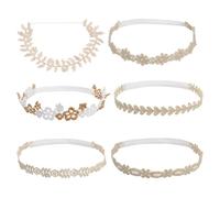 FUNOMOCYA 6 pezzi Fasce per Capelli Ragazzo Ragazza Morbide e Elastiche Fascia Lavorata in Pizzo per Bambina Neonata Accessori Leggeri e Flessibili per Foto Compleanni e Shower