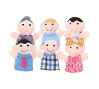 FUNOMOCYA 6 Pezzi Marionette a Mano Famiglia per 1-4 Anni, Burattini in Stoffa Morbida per Spettacoli Teatrali, Racconti e Giochi Educativi a Scuola e Casa