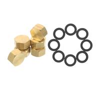 FUNOMOCYA 6 Set di Tappi Filettati per Lavatrice Tappi Idraulici A Testa Esagonale in Ottone Raccordi per Tubi Flessibili per Lavatrice per Tubi in Ottone