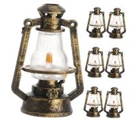 FUNOMOCYA 7 Mini Lanterne Vintage Miniatura Lampade Cherosene Antiche per Micro Decorazioni da Tavolo Retro per Casa Studio e Miniatura