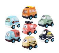 FUNOMOCYA 7 pezzi Veicoli a frizione Pull-back per Mini Automobili Giocattolo Polizia Ambulanza Vigili del Fuoco Modelli Morbidi Sicuri e Facili da Usare per Ragazzi e Colore Casuale