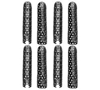 FUNOMOCYA 8 Pezzi Punte in Metallo, Decorative, Nere, 10 Parole | Estremità di Corde e Sacchetti Coulisse, Uso Domestico, Rifinitura Scarpe, Metallo Nero