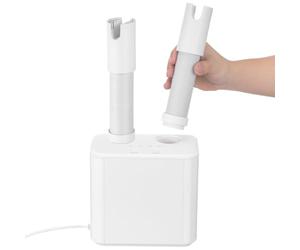 FUNOMOCYA Asciuga Scarpe Elettrico Retrattile con Timer 30 60 90 120 | Plastica Bianca, Spina , Supporto Estensibile per Stivali e Guanti, per Notti e Gite sulla Neve