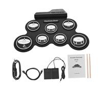 FUNOMOCYA Batteria Elettronica Portatile Pad Suono Realistico Jack Per Cuffie Metronomo Integrato Per Principianti e Esercizi Silenziosi