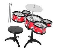 FUNOMOCYA Batteria per Mini Drum Kit in Robusta con Tamburi Design Realistico e Multifunzione per Sviluppo Ritmico e Gioco Familiare Giocattolo Strumento Musicale per Prime Lezioni