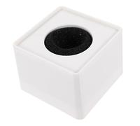 FUNOMOCYA Bianco Cubo Microfono Logo ABS per Intervista Professionale | Porta Microfono Cubo, Foro 3,9cm, Plastica ABS Rigida, Interno Cotone Regolabile