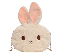 FUNOMOCYA Borsa a Tracolla a Forma di Coniglio in Peluche Beige per , Borsa a Catena Morbida per e Shopping, Accessorio Leggero e Resistente per Ragazze