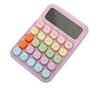 FUNOMOCYA Calcolatrice Colorata Piccola da Tavolo Cifre con Display LCD Tastiera Robusta in Abs Leggera e Portatile per Ufficio Scuola e Casa Batteria Design Lilla