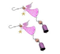 FUNOMOCYA Campanelli Eolici in Metallo Acchiappasole in Vetro Decorazioni da Appendere a Forma di Angelo Custode Set da 2 Pezzi per Esterni Balconi Spazi Verdi e Ingressi