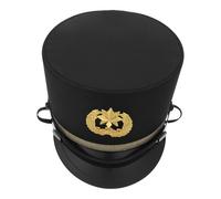 FUNOMOCYA Cappello Capotreno Nero per Adulti, Design Classico e Minimalista, Comodo da Indossare e Mantiene la Forma, per Cosplay e Sfilate