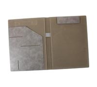 FUNOMOCYA Cartella Portadocumenti in Pelle Grigia Elegante Organizer Multi-division per Ufficio e Colloqui Portfolio Raccoglitore Documenti Conservazione File e Carte Multifunzionale