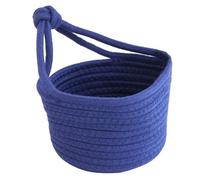 FUNOMOCYA Cesto Intrecciato Rotondo in Corda di Cotone Organizer Sospeso per Camera e Ufficio Blu Multiuso