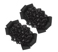 FUNOMOCYA Clip per Scarpe Decorativi a Forma di Fiocco Cristalli Neri in Seta Accessori Eleganti per Scarpe e Borse e Sciarpe Stile e Delicatezza