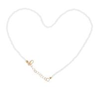 FUNOMOCYA Collana Perline Bianca Elegante in Metallo, Girocollo Chic Perline Piccole per Ragazze, per Eventi e Serate tra Amiche