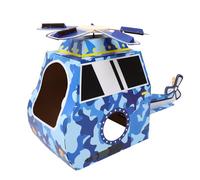 FUNOMOCYA Costume Aereo in Cartone Indossabile per DIY per Stimolare e Manualità Accessorio Educativo per Genitori Elicottero Camouflage Blu
