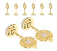 FUNOMOCYA Crocifisso in Metallo da Tavolo 8 Pezzi Croce Religiosa in Piedi per Preghiera e Cappella Decorazione Cattolica Dorata 62X29 CM per Ambienti di Culto e Casa