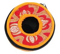 FUNOMOCYA Custodia Per Campana Da Meditazione Nepalese in Ricamato Manica Protettiva Media ø Con Motivi Auspiciosi Leggera e Portatile Per Campane Tibetane Tingsha