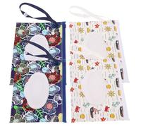 FUNOMOCYA Dispenser Salviette Umidificate per Ragazzo Ragazza 4 Pezzi, Sacchetto Richiudibile Riutilizzabile in Eva 18x14 Cm, Porta Salviette da Viaggio Cerniera Facile Apertura