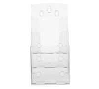 FUNOMOCYA Espositore per Opuscoli Lotteria in Acrilico Trasparente Portadocumenti da Parete Moderno Scatola Portaoggetti per Ufficio Tre Ripiani per Cataloghi e Buste