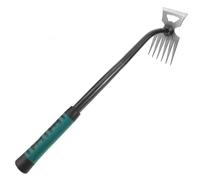FUNOMOCYA Estrattore Erbacce in Acciaio Sarchiatore Manuale per Giardino Attrezzo per Rimuovere Le Erbe Rastrello Multifunzione Robusto E Ergonomico