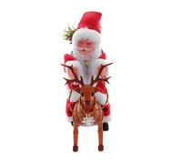 FUNOMOCYA Giocattolo di Natale Babbo Natale che Cavalca Renna Funzione Musicale in Plastica Elegante Alimentato a Batteria Decorazione Natalizia