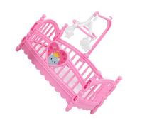 FUNOMOCYA Letto per Bambole Miniatura Rosa Design Cartone Animato Ergonomico, Mobili per Casa delle Bambole, Set Gioco Creativo Educativo