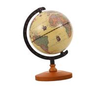 FUNOMOCYA Mappamondi Globo Terrestre Vintage da Scrivania, Rotante, con Etichette in Inglese Chiare, Decorazione Casa e Soggiorno, Metallo Legno