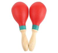 FUNOMOCYA Maracas Rosse in Legno e Plastica con Impugnatura Ergonomica e Suono Nitido, Superficie Liscia, per Feste in Spiaggia e Giochi per Tutte le Età