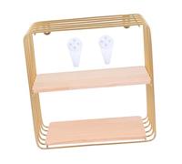 FUNOMOCYA Mensola Da Parete Rack Portaoggetti Multifunzionale in Ferro E Legno Scaffale Portaoggetti Decorativo Stile Nordico Per Casa