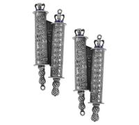 FUNOMOCYA Mezuzah in Metallo Antico con Benedizione Incisa e Pergamena Decorazione Religiosa per Stipite di Santità e Protezione e Ufficio