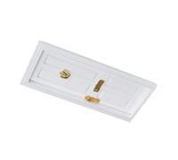 FUNOMOCYA Mini Porta Decorativa in Legno Naturale per Casa delle Bambole Ornamento Artigianale a 4 Scomparti Bianco Accessorio Fai da Te per Paesaggi Fiabeschi e Mobili in Miniatura