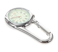 FUNOMOCYA Orologio da Tasca con Clip in Lega Leggera al Quarzo Quadrante Luminoso Bianco Cinturino da Zaino Unisex per Infermieri Medici e Arrampicata all Aperto