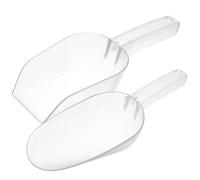 FUNOMOCYA Paletta di Plastica Bianca per Ghiaccio e Cereali, Resistente All'usura, 2 Pezzi per Uso Domestico e Conservazione Alimentare Riutilizzabile