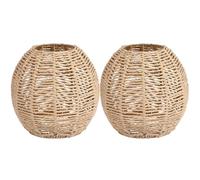 FUNOMOCYA Paralume Lampada a Sospensione E27 in Imitazione Corda Intrecciata, 2 Pezzi, Eco-sostenibile e Resistente allo Sbiadimento, per Zona Pranzo e Casa Rustica
