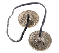 FUNOMOCYA Piatti da Dito Tingsha Nepalesi in Rame 45 CM Strumento a Percussione Tibetano per Meditazione Yoga e Terapia del Suono Campane Portatili per Rilassamento e Pratiche Spirituali