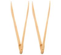 FUNOMOCYA Pinze per Toast in Bambù 30 CM Set 2 Pezzi senza Vernice Utensili da Cucina per Tostapane e Barbecue Clip Antiscivolo per Pane e Pancetta Accessori Riutilizzabili per Cottura