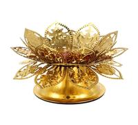 FUNOMOCYA Portacandele Ghee portacandele a forma di fiore abbellimenti floreali portalampada burro buddismo buddhismo candelabro chiaro di burro ornamento del candelabro lega Golden