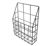 FUNOMOCYA Portadocumenti da Parete in Ferro Rinforzato Nero, Porta Giornali e Riviste Sospeso Multifunzione per Ufficio, Bagno e Casa Installazione Facile e Risparmio Spazio