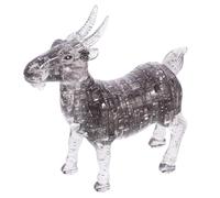 FUNOMOCYA Puzzle Capra in Cristallo Grigio Decorazione da Tavolo in Vetro Regalo Compleanno e Chic Animale Autoinstallante per Casa e Ufficio