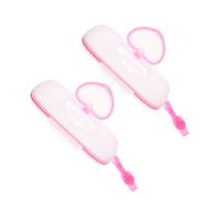 FUNOMOCYA Scatola Porta Salviette per Ragazzo Ragazza 2 Pezzi Portatile in Pp Ecologico Bianco e Rosa, Custodia da Appendere al Passeggino per Viaggi e Uso Esterno