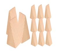 FUNOMOCYA Set 12 Pezzi Fermaporta a Cuneo in Legno Naturale Texture Antiscivolo Blocchi Triangolari per Porte e Mobili Apertura Verso L’Esterno Design Portatile per Uso Domestico e