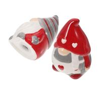 FUNOMOCYA Set 2 Bottiglie Sale e Spezia in a Forma Gnomino Contenitori Decorativi per Cucina Barattoli per Condimenti e Spezie Unico per Amanti della Cucina