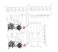 FUNOMOCYA Set 2 Ganci in Metallo per Pannelli Forati con Copripiedini Antiscivolo Ganci a Piolo per Mensole e Organizzazione Utensili da Cucina Soluzione Stabile per Esposizione e