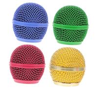 FUNOMOCYA Set 4 Pezzi Griglia in Metallo Per Microfono Colorata Copertura Rete Resistente Per Microfono Senza Fili Accessori Protezione Per Musicisti e Performance