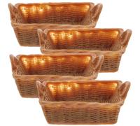 FUNOMOCYA Set 4 Pezzi Mini Cestini Decorativi in Resina 1/12 senza Manico, Ornamenti per Casa delle Bambole, Accessori Scenografici per Modellismo e Giochi in Miniatura