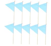 FUNOMOCYA Set da 10 Bandiere di Segnalazione per Prato in Poliestere Colore Azzurro Bandiere da Giardino per Marcatura Irrigazione Segnalazione Cantiere e Rilevamento in Esterni