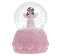 FUNOMOCYA Sfera di Cristallo Musicale con Luci Colorate e Neve Automatica Carillon Decorativo da Tavolo per Casa e Regalo Grande Ornamento Rosa