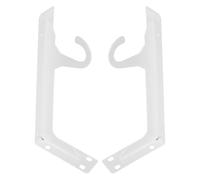 FUNOMOCYA Staffa Angolare in Metallo Bianca per Mensola da Parete con Gancio, Supporto per Asta Dell'armadio Resistente, Set da 2 Pezzi per Ingresso, Lavanderia e Organizzazione