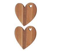 FUNOMOCYA Tagliere in Legno a Forma di Cuore 2 Pezzi, Vassoio per Formaggi e Salumi Portatile, Asse da Cucina Robusto 30,5x25,5x1,5 Cm per Festa degli Innamorati e Buffet